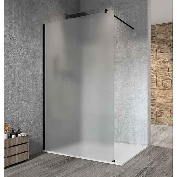 Gelco VARIO BLACK jednodílná sprchová zástěna k instalaci ke stěně, matné sklo, 1100 mm