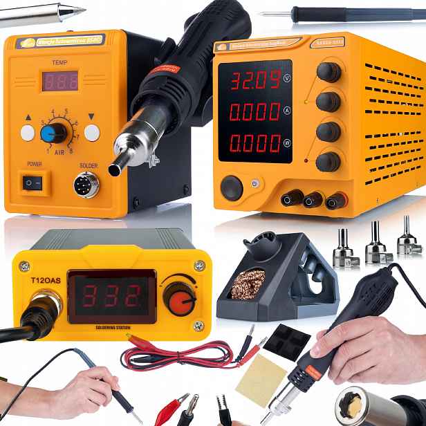 Servisní Sada Laboratorního Napájecího Zdroje 30V 10A Hot-air Stanice Hrotovka T12