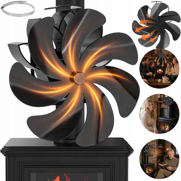 Tichý Ekologický Krbový Ventilátor Poháněný Teplem Pro Kamna 1300 Ot/min