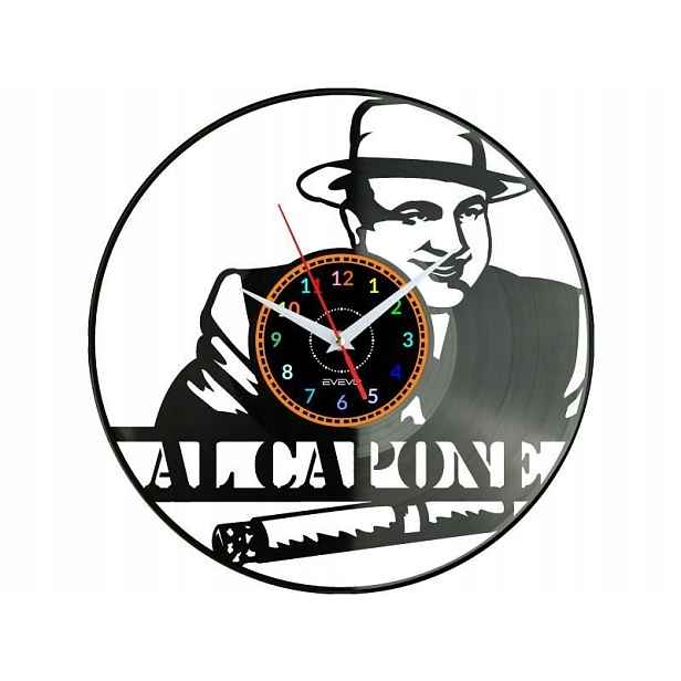 Al Capone Dekorativní Nástěnné Hodiny Moderní Vinylová Deska Dárek