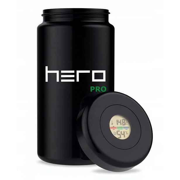 Skleněná nádoba bez zápachu s vlhkoměrem 1000 ml Hero Pro