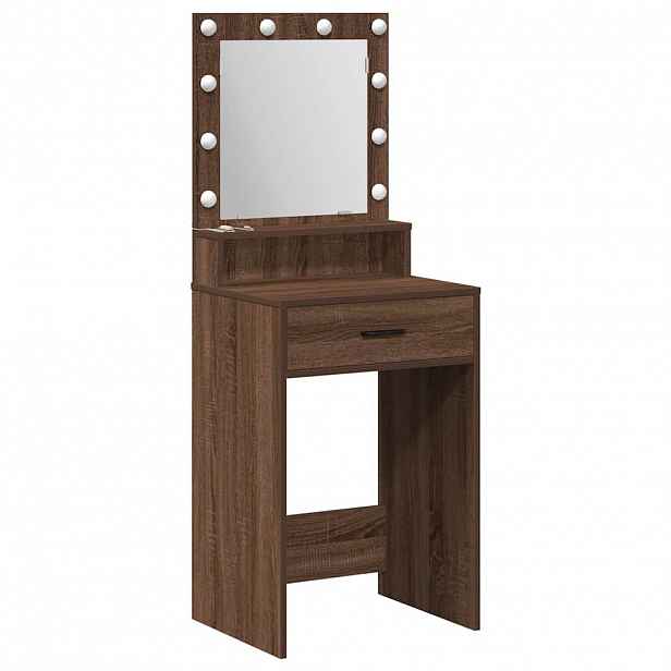 vidaXL Kosmetický stůl Hnědý dub 50 x 41 x 135 cm Kompozitní dřevo