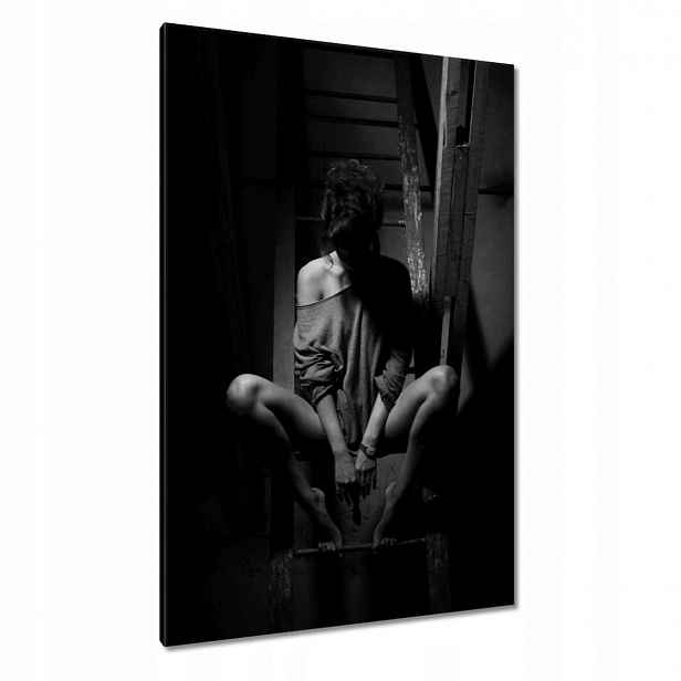 Obrazy 80x120 Černobílé fotka kočky