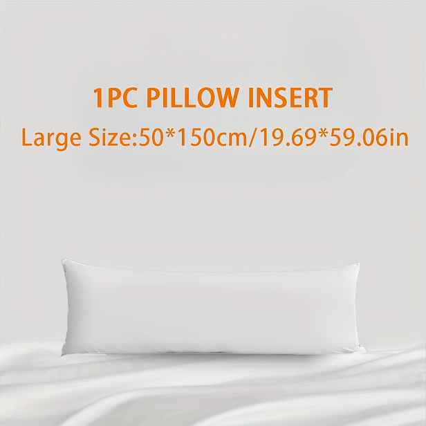 TEMU 1ks Yeldreams Klasický Bílý Extra-Dlouhý Polštář - Měkká Prodyšná Výplň 100% Polyester, Pratelné v Pračce, Pohodlí pro Všechna Roční Období &