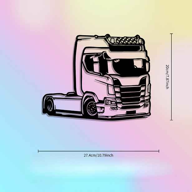 TEMU 2D plochý - [2D plochý] 1ks 2D plochý akrylový nástěnný dekor s nákladního auta, dynamická nákladního auta, ideální dárek k Novému roku, Dni