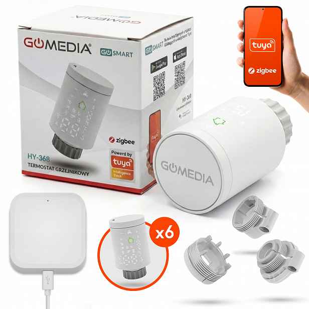 Termostatické hlavice na radiátor 6 ks Brána Tuya ZigBee