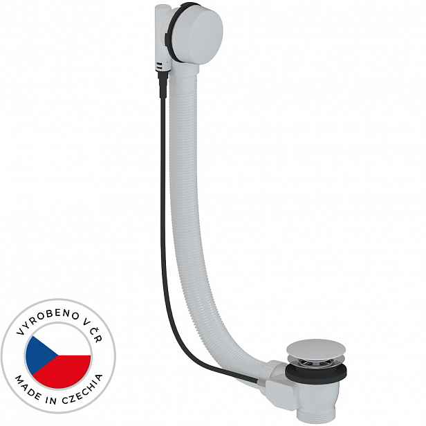 Vanová souprava ovládaná bovdenem 6/4“ - zátka 72mm - bez sifonu - bílá lesklá - 80 cm