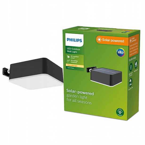 Zahradní Led lampa Solární fasádní svítidlo Vynce 1,5W Senzor Philips