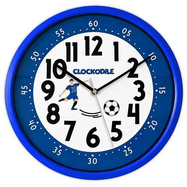 CLOCKODILE Modré dětské hodiny FOTBAL