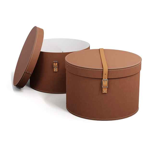 Hnědé kartonové úložné boxy v sadě 2 ks s víkem ø 37,5x25 cm Rut Restore Paper Laminate – Bigso