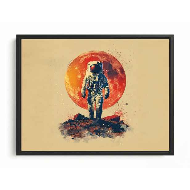 Obraz Rám Americký Box Astronauta Mars Kosmos Červená Planeta 80x60
