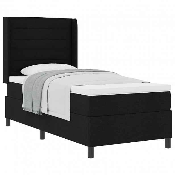 vidaXL Postel s boxspringem s polštářem Černý 200 x 80 cm textil