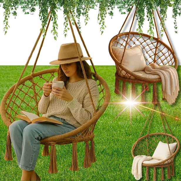 Zahradní Závěsné Křeslo Houpací Hnízdo Houpačka Boho Kokon Křeslo!
