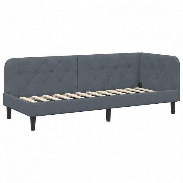 vidaXL Rohový rám postele Tmavě šedá 80 x 200 cm samet