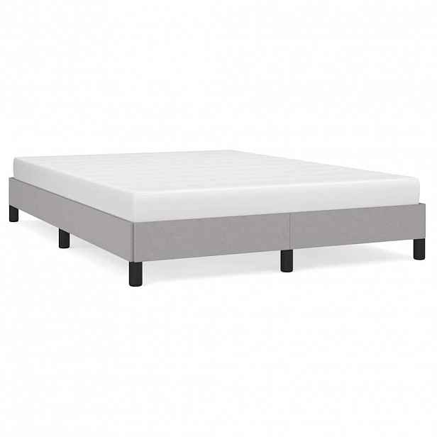 vidaXL Rám postele bez matrace světle šedý 140 x 190 cm textil