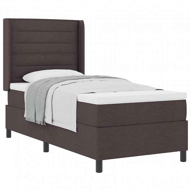 vidaXL Postel s boxspringem s polštářem Tmavě hnědá 200 x 80 cm textil