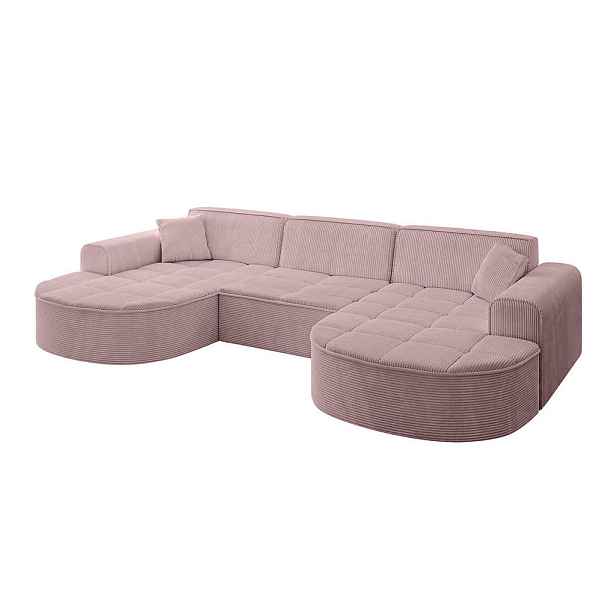 ALTDECOR SEDACÍ SOUPRAVA ve tvaru U TARO-U1 303x171x79,5 Růžová Manšestr