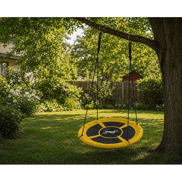 Chomik Zahradní houpačka čáp hnízdo CHILLNEST | žlutá 100 cm