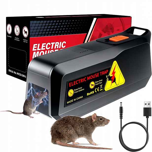 Elektrická Past Na Krysy Myšy Hlodavce 1800V Tunelová Na Baterie