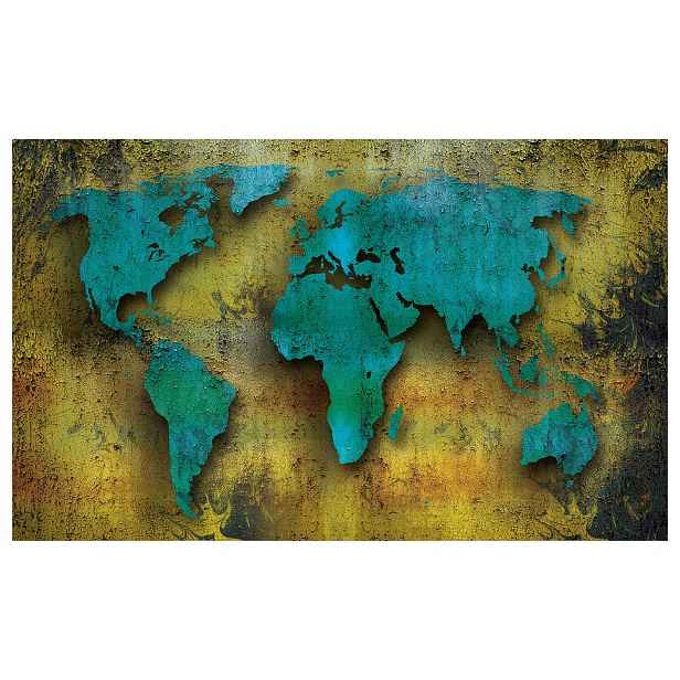 Fototapeta Mapa světa Vintage Retro Imitace starověku 208x146 lepidlo