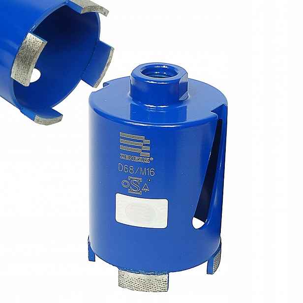Korunkový Vrták 68 mm pro betonu vyztužený pod suché plechovky Zenesis