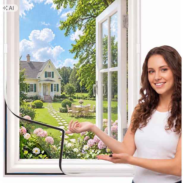 Moskytiéra na okno 100 x 150 cm bílá magnetická pro řezání skleněných vláken