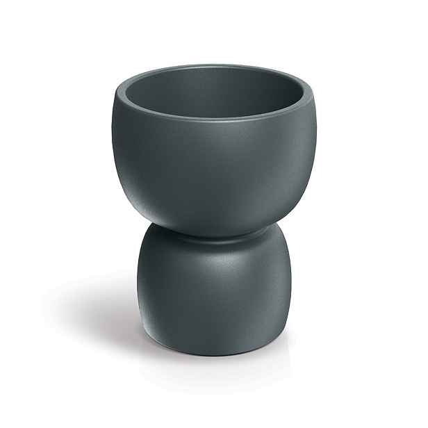 Prosperplast Plastový květináč DUALOS ROUNDOS grafitový, varianta 30/25 cm