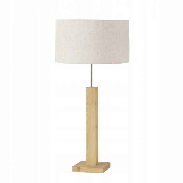 Stolní Lampa Bílá Béžová S Bambusovou Základnou, Moderní, 57 X 28 CM