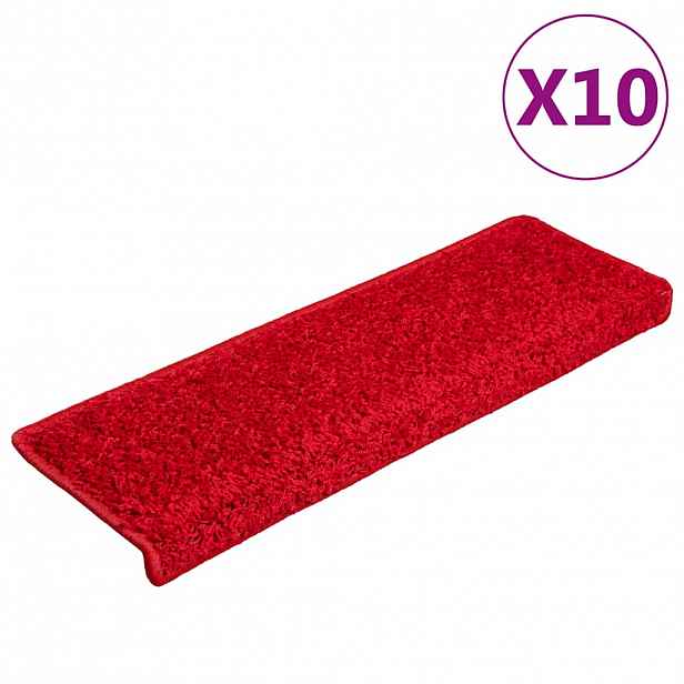 vidaXL Schodové rohože 20 ks 65 x 21 x 4 cm červené s obdélníkovým okrajem