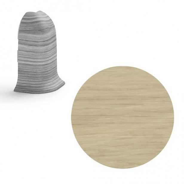 Vnější roh k soklu Naturel dub unikát , PVC délka 0,5 cm, výška hrany 56 mm, NATNGTZR1