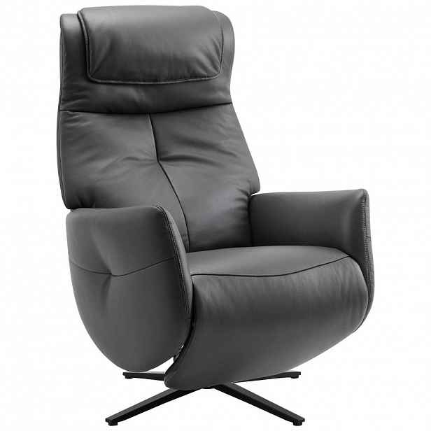 Xora MASÁŽNÍ KŘESLO, kov, textil, kůže, černá, tmavě šedá