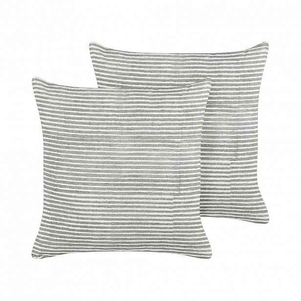 Beliani DEKORATIVNÍ polštář sada 2 ks Šedý 50/50 cm Kanpas