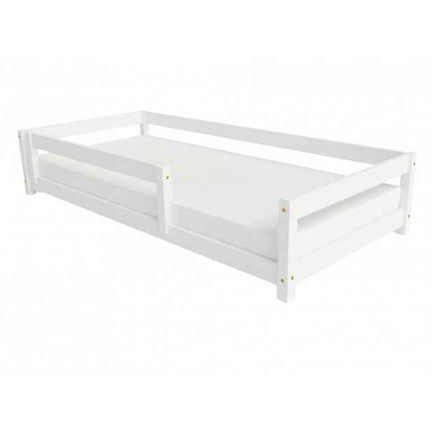 Benlemi Dětská postel LUCKY se zábranou Zvolte barvu: Bílá, Zvolte rozměr: 80x190 cm, Zvolte zábranu: S přední zábranou