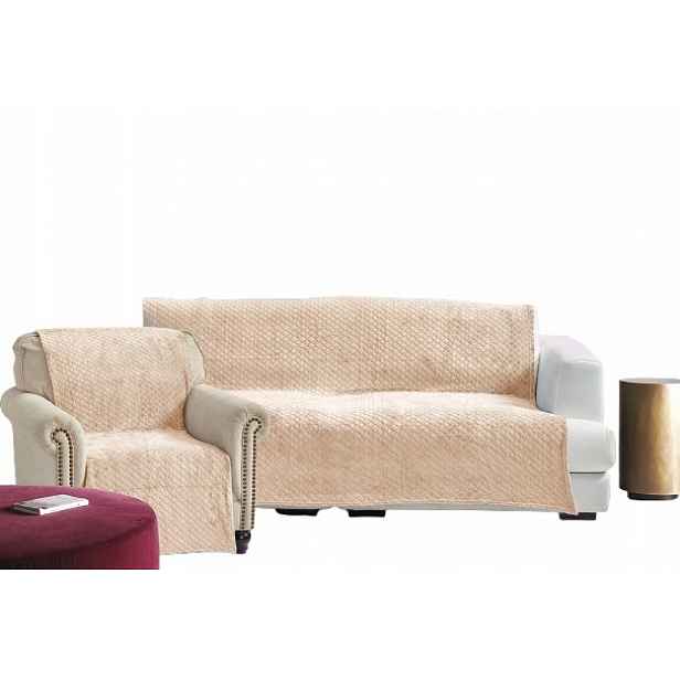 Komplet Přehoz Deka 160x200 Křeslo 2ks 70x160 Rhodos Béžová