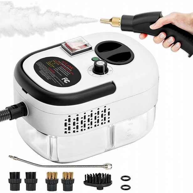 Parní čistič 2500W 3bar na čalounění a do kuchyně sada příslušenství