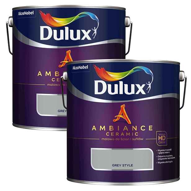 Set Dulux 2x2,5 Ambiance Ceramic Barva Keramická Na Stěny Grey Style 5L