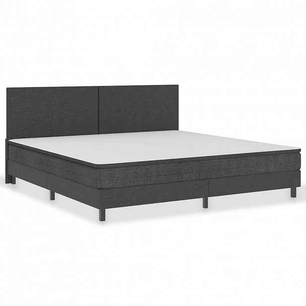 vidaXL Postel boxspring tmavě šedá textil 200 x 200 cm