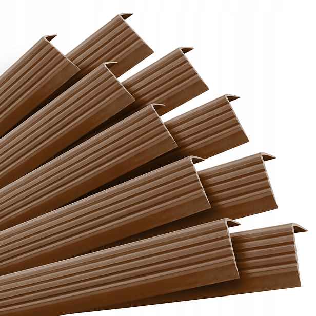 10x Samolepící protiskluzové schodišťové profily, bronz, 40x25 mm, 100