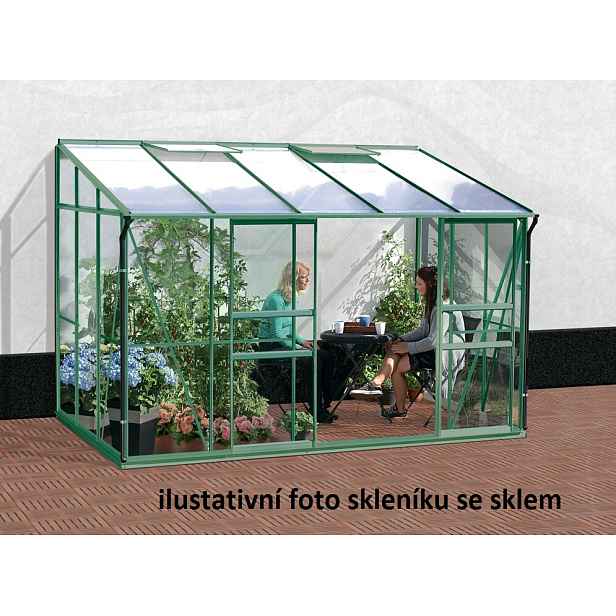 Skleník ke stěně VITAVIA IDA 6500 polykarbonát zelený Dekorhome