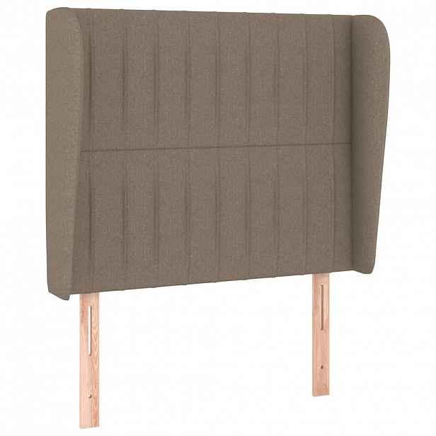 vidaXL Čelo postele typu ušák taupe 93x23x118/128 cm textil