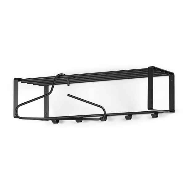 Černý kovový nástěnný věšák s poličkou 70 cm Rex – Spinder Design