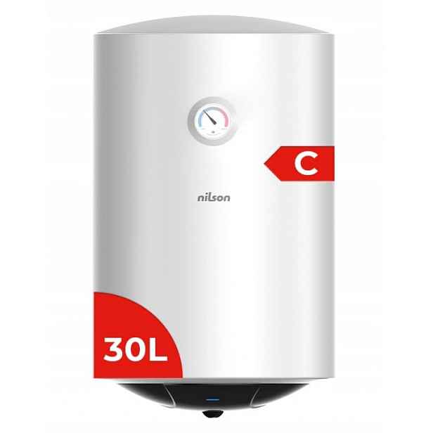 Elektrický ohřívač vody Bojler 30L 1500W bílý, energeticky úsporný Nilson