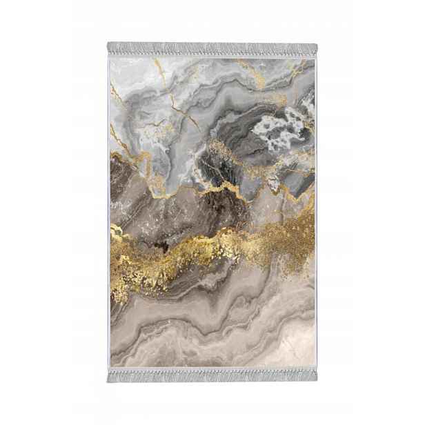 Koberec Marble 80x200 cm šedý/zlatý