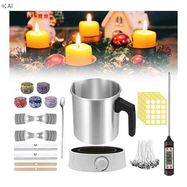 Sada na výrobu svíček Diy tavení vosku varná deska 300 W s hrncem
