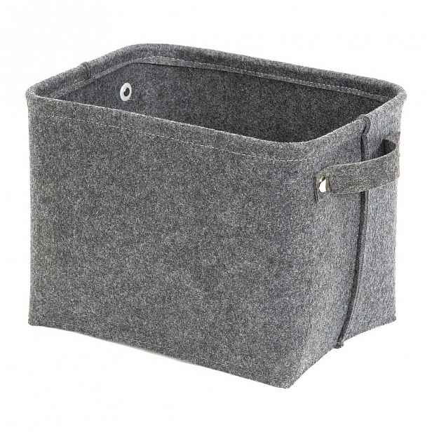 Šedý plstěný úložný košík Compactor Felt Basket, 29 x 24 cm