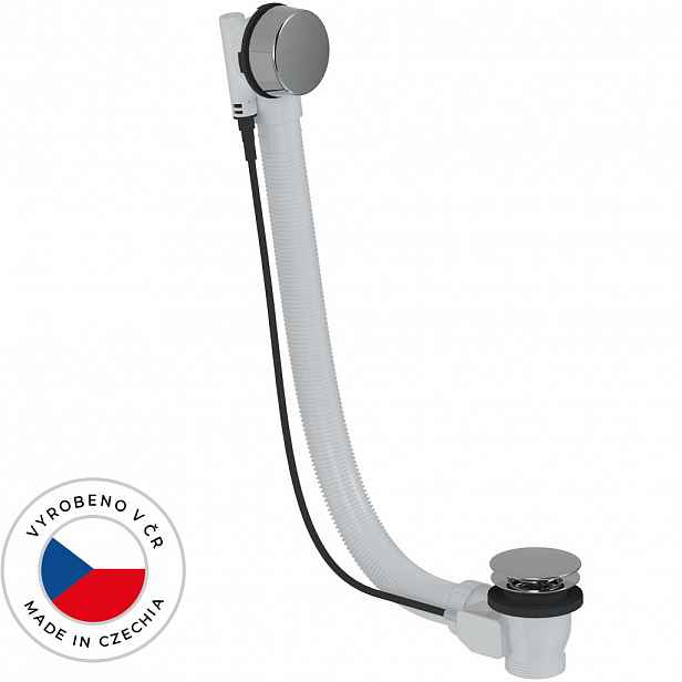 Vanová souprava ovládaná bovdenem 6/4“ - zátka 72mm - bez sifonu - chrom - 80 cm