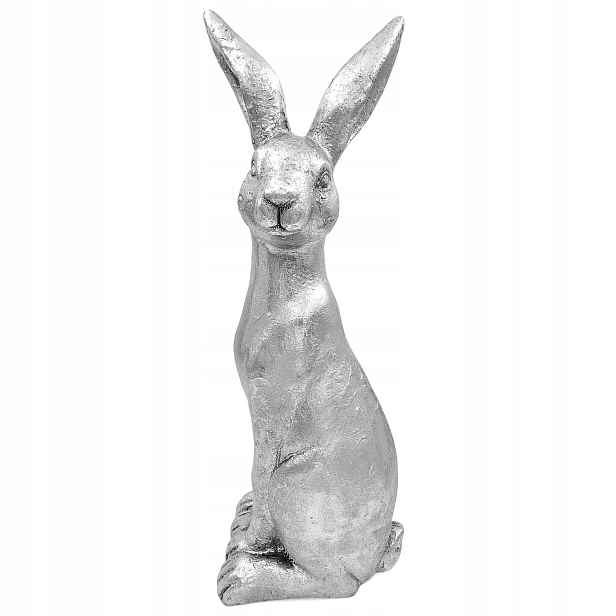 Velikonoční Králík Velký Stříbrný Vánoční Dekorace Figurka 60 cm