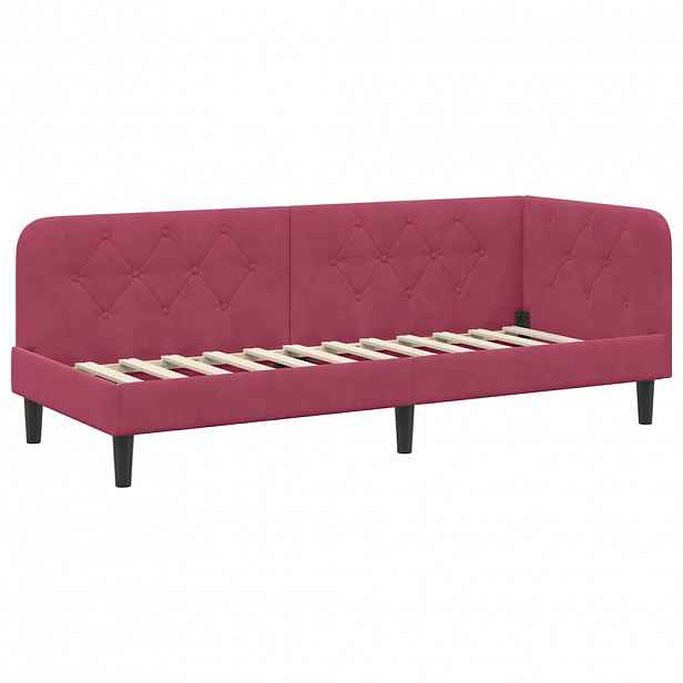 vidaXL Rohový rám postele Víno Červené 80 x 200 cm samet