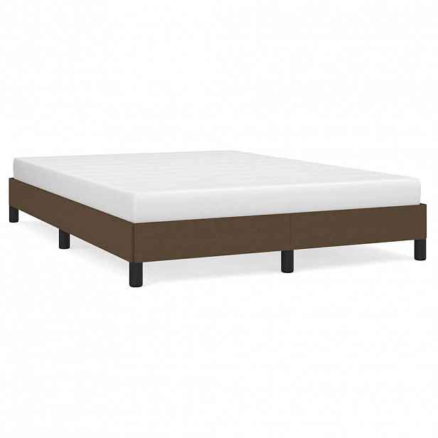vidaXL Rám postele bez matrace tmavě hnědý 140 x 190 cm textil