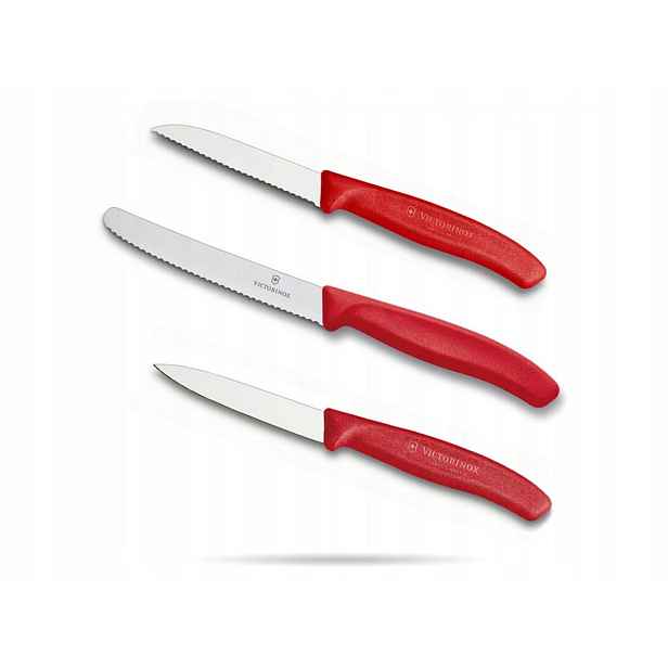 Sada nožů v krabičce Victorinox Swiss Classic 3 ks červená